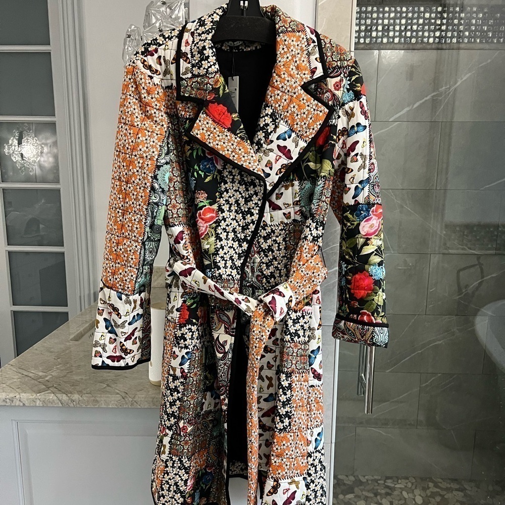 Alice + Olivia Moya Quilted Patchwork Coat - Picture 13 of 15